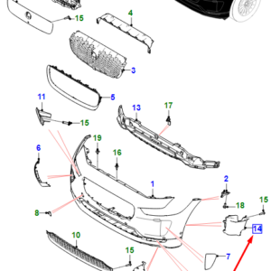 JAGUAR I-PACE X590 Front Right Air Duct/Cover Bracket T4K16338 ORIGINAL