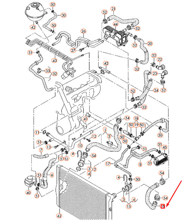 AUDI A3 8P Radiator Upper Hose 1K0121101CE ORIGINAL - Image 3