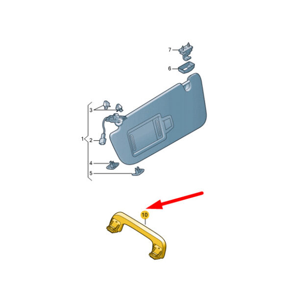 AUDI A6 C8 Front Folding Grab Roof Handle 4N08576072VX ORIGINAL - Image 3