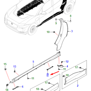 JAGUAR I-PACE X590 Rear Left Side Cover T4K2030 ORIGINAL