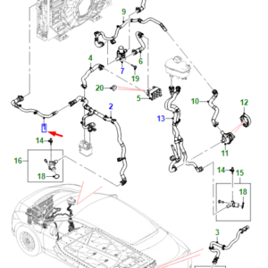 JAGUAR I-PACE X590 Radiator To Hose Outlet Hose T4K9148 ORIGINAL