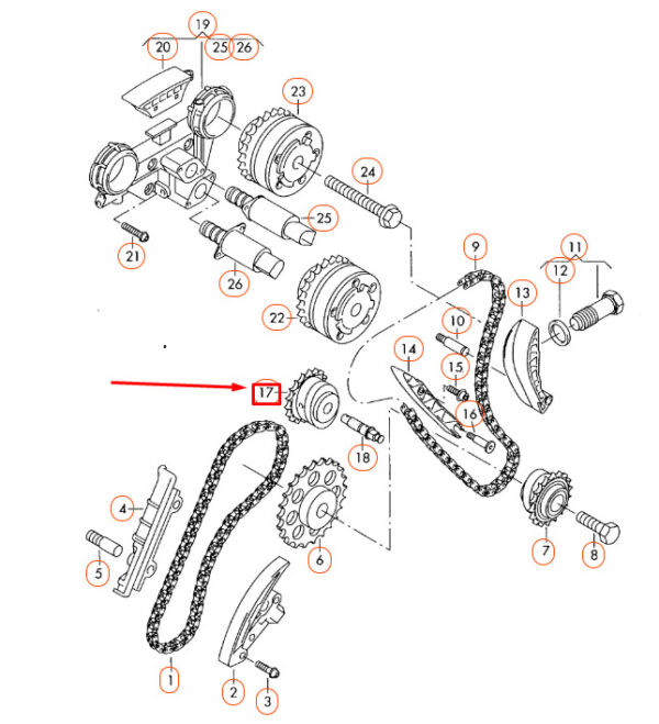 AUDI Q7 4L Engine Timing Chain Sprocket 03H109570E ORIGINAL - Image 3