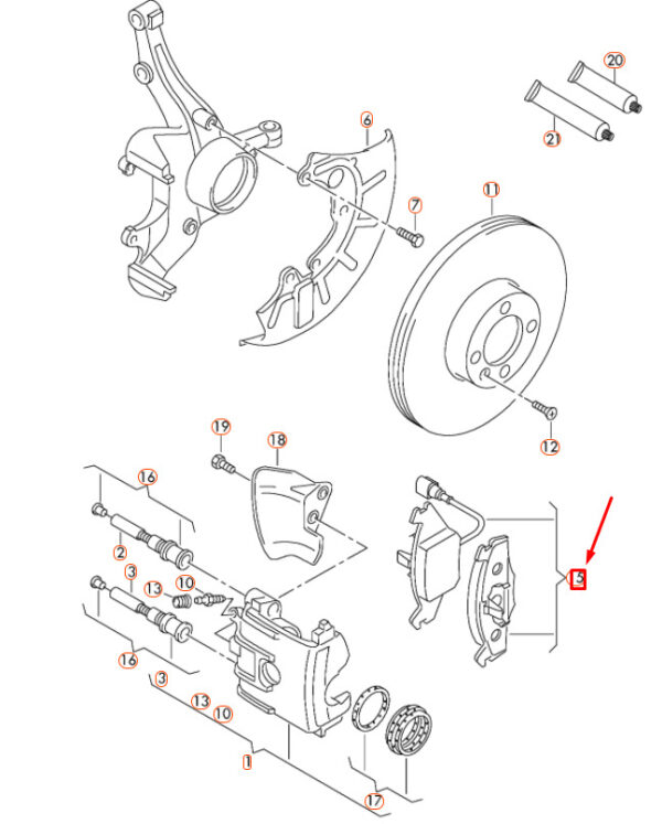 AUDI A3 8P Front Wheel Brake Pads Set 1K0698151F ORIGINAL - Image 2