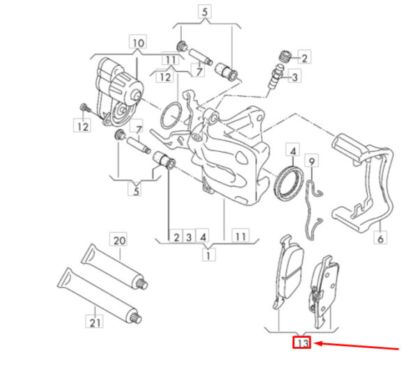 AUDI A3 Convertible 8V Rear Wheel Brake Pads Set 3Q0698451E ORIGINAL - Image 3