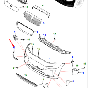JAGUAR I-PACE X590 Front Right Bumper Molding T4K7031 ORIGINAL