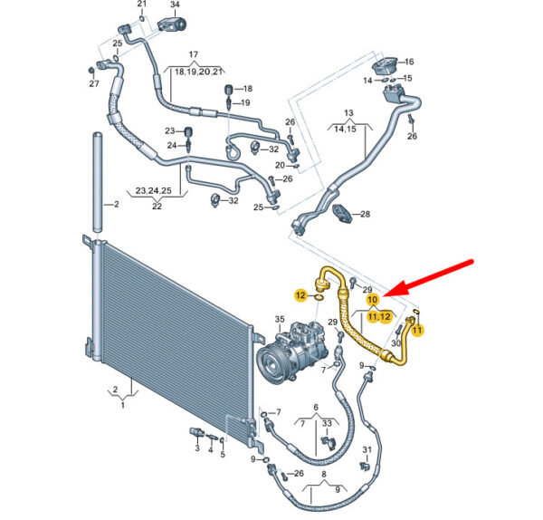AUDI Q7 4M Refrigerant Line 4M0816743BD ORIGINAL - Image 3