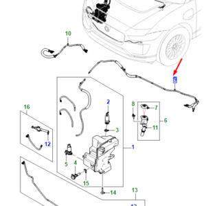 JAGUAR I-PACE X590 Screenwash Hose LHD T4K18281 ORIGINAL