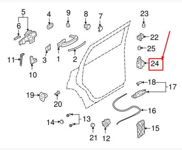 AUDI Q7 4L Rear Left Lower Door Hinge 4L0833411B ORIGINAL - Image 3
