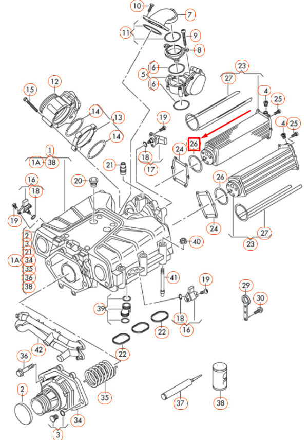 AUDI A4 B8 Intercooler Seal 06E145723E ORIGINAL - Image 3