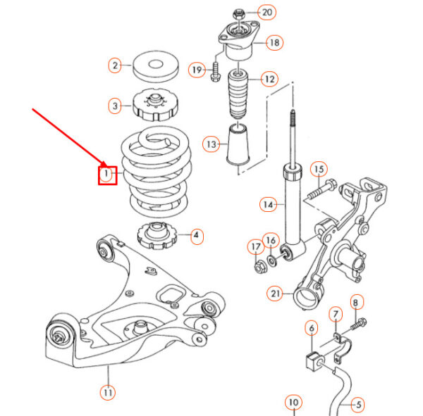AUDI A4 B7 Rear Coil Spring 8E0511115FP ORIGINAL - Image 3