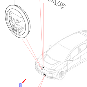 JAGUAR I-PACE X590 Front R-Dynamic Badge And Plinth T4K20178 ORIGINAL