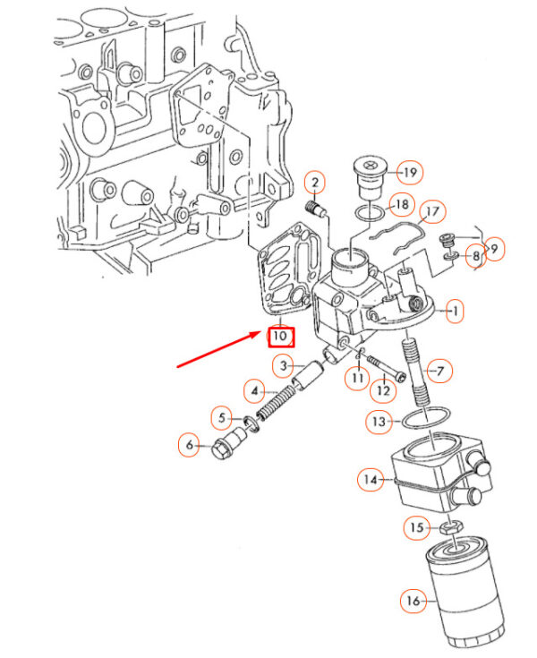 AUDI A3 8P Oil Filter Adapter Gasket 06A115441J ORIGINAL - Image 2
