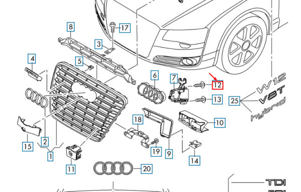 AUDI A8 D4 Front Retaining Plate Screw N10507201 ORIGINAL - Image 3