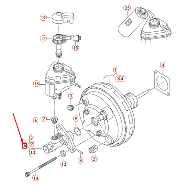 AUDI Q7 4L Brake Master Cylinder LHD 7L8611019F ORIGINAL - Image 2