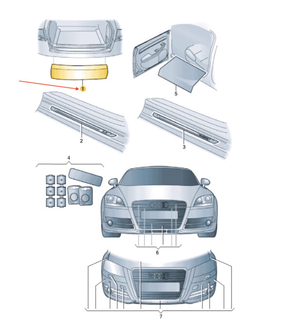 AUDI A4 8K2 Load Edge Protection Film 8K9061197 ORIGINAL - Image 2