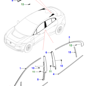 JAGUAR I-PACE X590 Front Right Door A-Post Finisher T4K1798 ORIGINAL