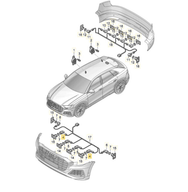 NEW AUDI Q8 4MN Front Bumper Sensor For park assist system SET 6 SENSOR! - Image 5