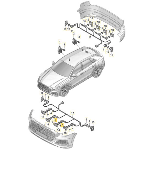 NEW AUDI Q8 4MN Front Bumper Sensor For park assist system SET 6 SENSOR! - Image 6