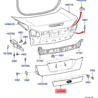 Trim for trunk lid handle Ford Mondeo  1488791