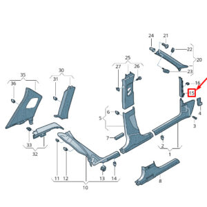 NEW AUDI RSQ3 8U CENTRE RIGHT A-PILLAR TRIM 8U0868204A4PK