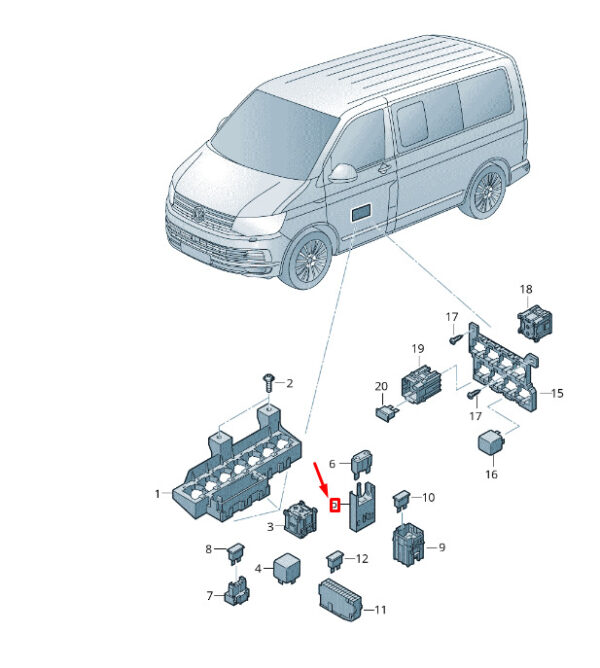 NEW VW TRANSPORTER VI T6 FUSE HOLDER 2 PIN 3A0937501A