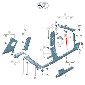 NEW AUDI RSQ3 8U A-PILLAR TRIM PANEL COVER CAP 8U0868167A4PK