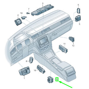 NEW VOLKSWAGEN ARTEON 3H7 HANDBRAKE BUTTON 3G8927225WZU