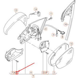 NEW VOLKSWAGEN CC FRONT DOOR MIRROR 1 SET FIXING PARTS 3C8898011 ORIGINAL