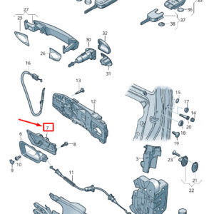 NEW VW SHARAN 7N FRONT RIGHT DOOR HANDLE HOLDER 7N0837198