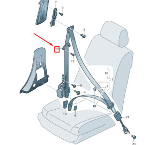 NEW VW TOUAREG 7P MK2 FRONT LEFT SEAT BELT GUIDE 7P0857817