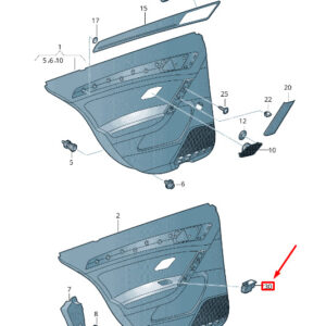 NEW VOLKSWAGEN ARTEON 3H7 REAR DOOR SWITCH TRIM 5G0868345TU5