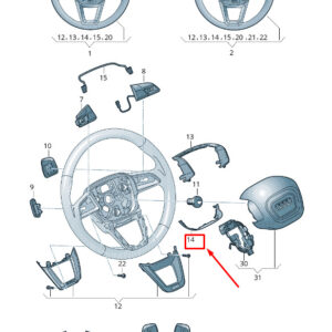 NEW AUDI Q7 4M LOWER STEERING WHEEL TRIM 4M0419689KDS2