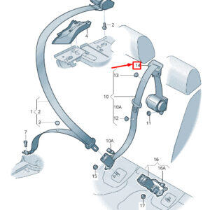NEW AUDI Q2 GA REAR CENTER SEAT BELT GUIDE 8V0857763BDS2