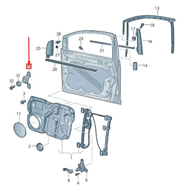 NEW VW CADDY 2K MK3 FRONT RIGHT WINDOW REGULATOR BRACKET RHD 1T2837142D