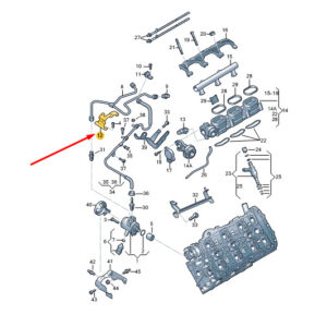 NEW VW TOUAREG 7P MK2 FUEL LINE BRACKET 06E127233N