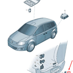 NEW VW SHARAN 7N RIGHT SEAT PUSHBUTTON CAP 3C09598189B9