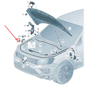 NEW VW TOUAREG 7P MK2 ENGINE HOOD LEFT MOUNTING BLOCK 7P6823195