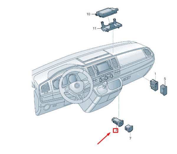 NEW VW TRANSPORTER VI T6 USB SOCKET WITH COVER 6C0035726