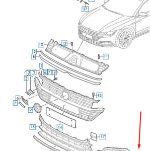 NEW VOLKSWAGEN ARTEON 3H7 FRONT LEFT GRILLE 3G8853665D9B9