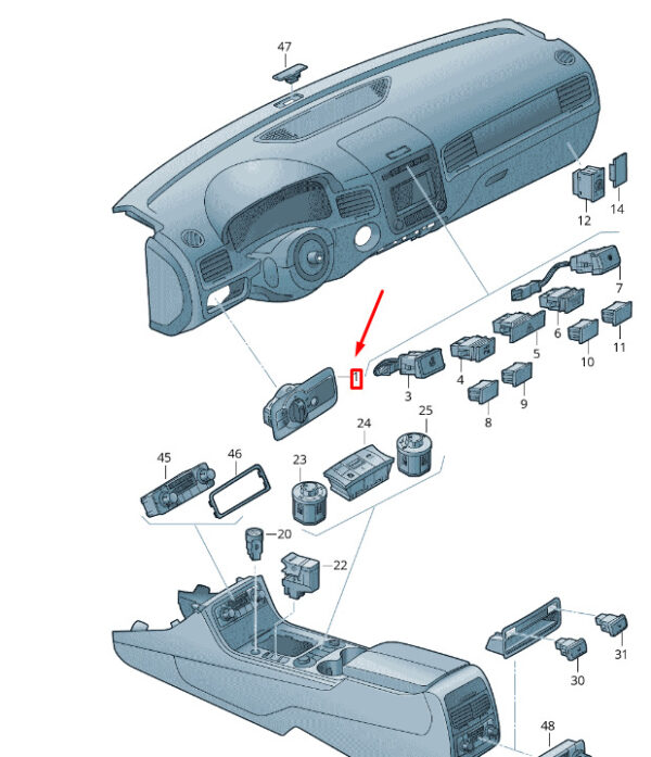 NEW VW TOUAREG 7P MK2 LIGHT COMBI SWITCH 7P6941431ABWZU