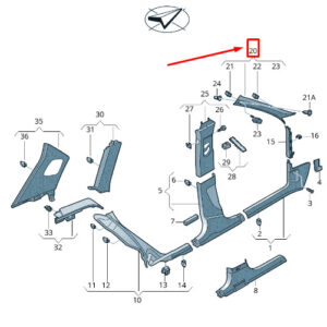 NEW AUDI RSQ3 8U LEFT UPPER A-PILLAR TRIM 8U0867233DSQ9