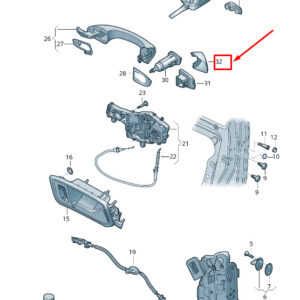 NEW VW TOURAN 5T FRONT RIGHT DOOR LOCK COVER 5TA8378803FZ