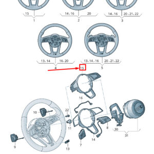 NEW AUDI Q2 GA STEERING WHEEL GUIDE RING TRIM 81A419689INZ