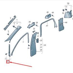 NEW VW TOUAREG 7P MK2 CENTER RIGHT A PILLAR TRIM 7P0868238BNX1