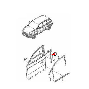 NEW AUDI Q5 8R FRONT LEFT DOOR EXTERIOR B PILLAR COVER 8R0837901P5FQ