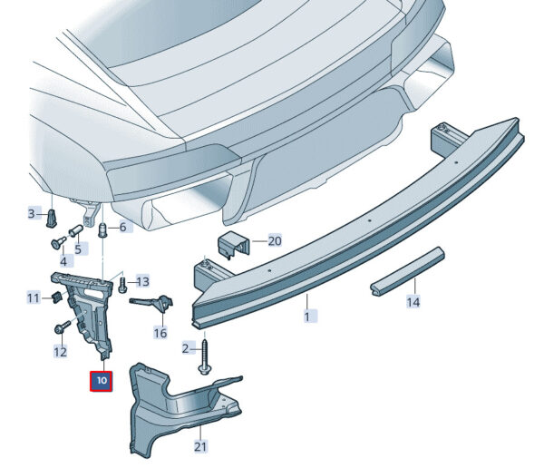 NEW AUDI R8 4S REAR LEFT BUMPER BRACKET 4S0807377D