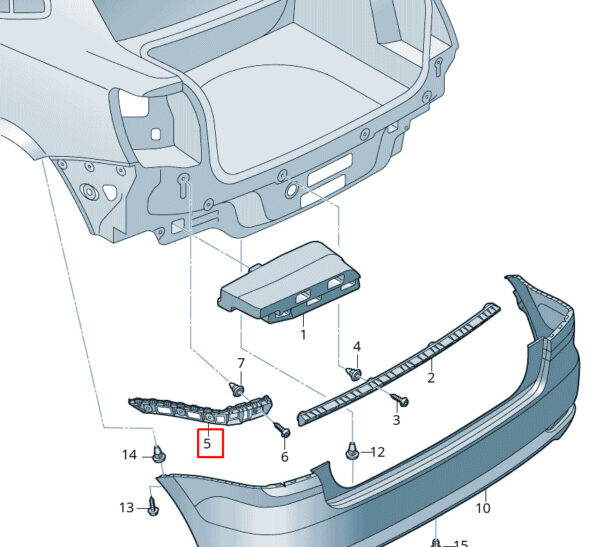 NEW VOLKSWAGEN AMEO REAR LEFT BUMPER BRACKET 6RW807393