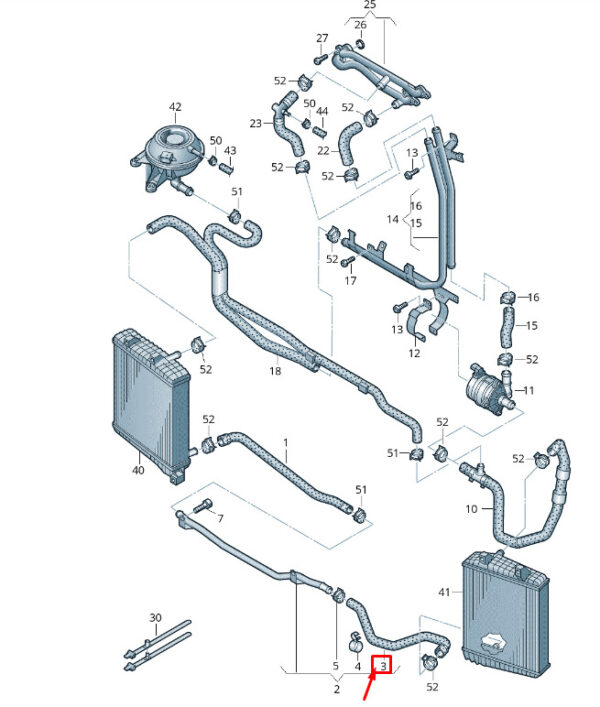 NEW VW TOUAREG 7P MK2 COOLANT HOSE 7P0121101K