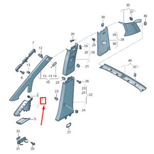 NEW VW SHARAN 7N RIGHT A-PILLAR TRIM 7N0858416AY20