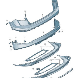 NEW AUDI Q8 4MN REAR RIGHT BUMPER TRIM 4M88075143Q7